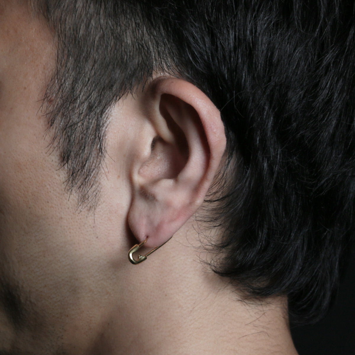 Safety Pin Diamond Earrings S - Gold / Single Ear