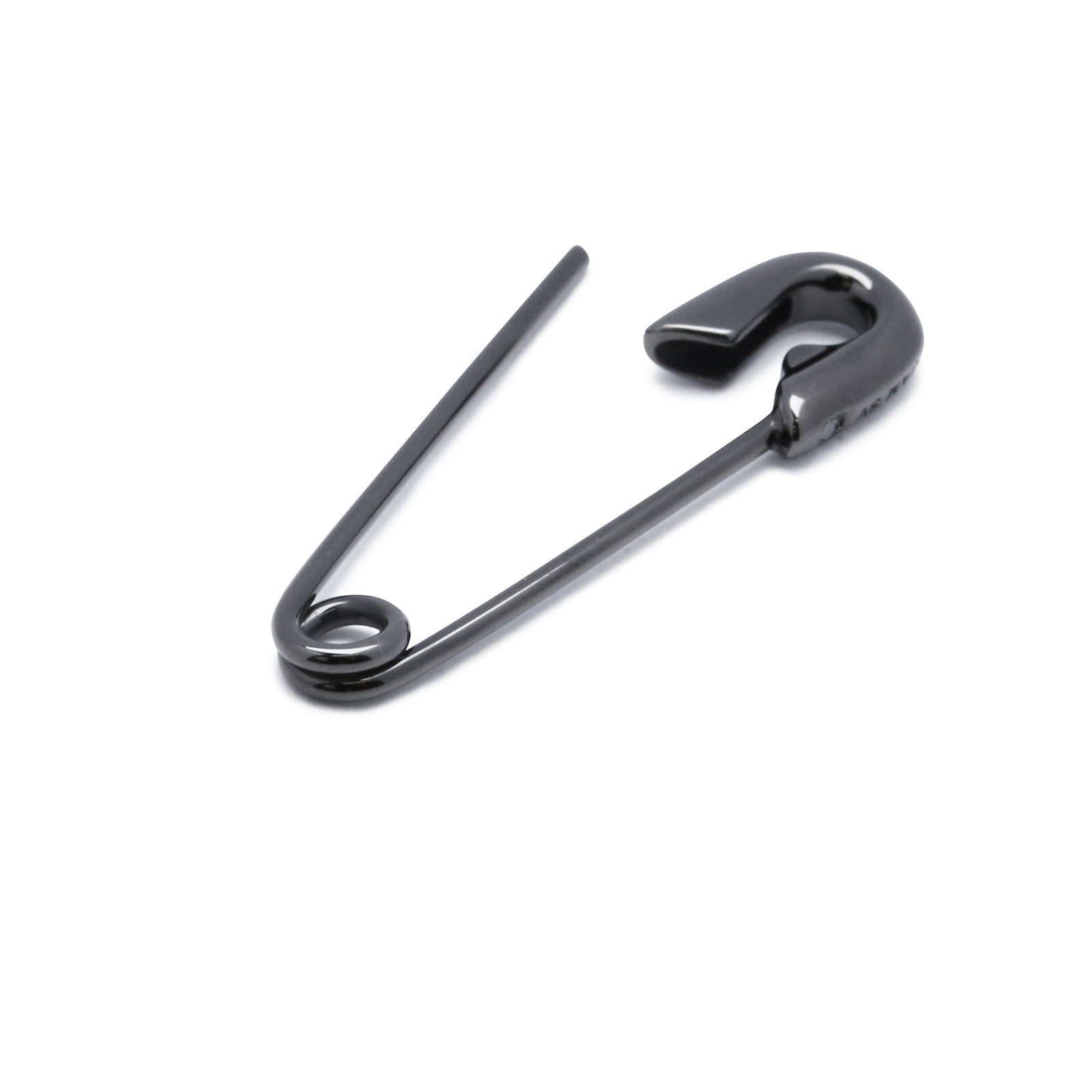 別針鑽石耳環 M - 黑色 / 單隻