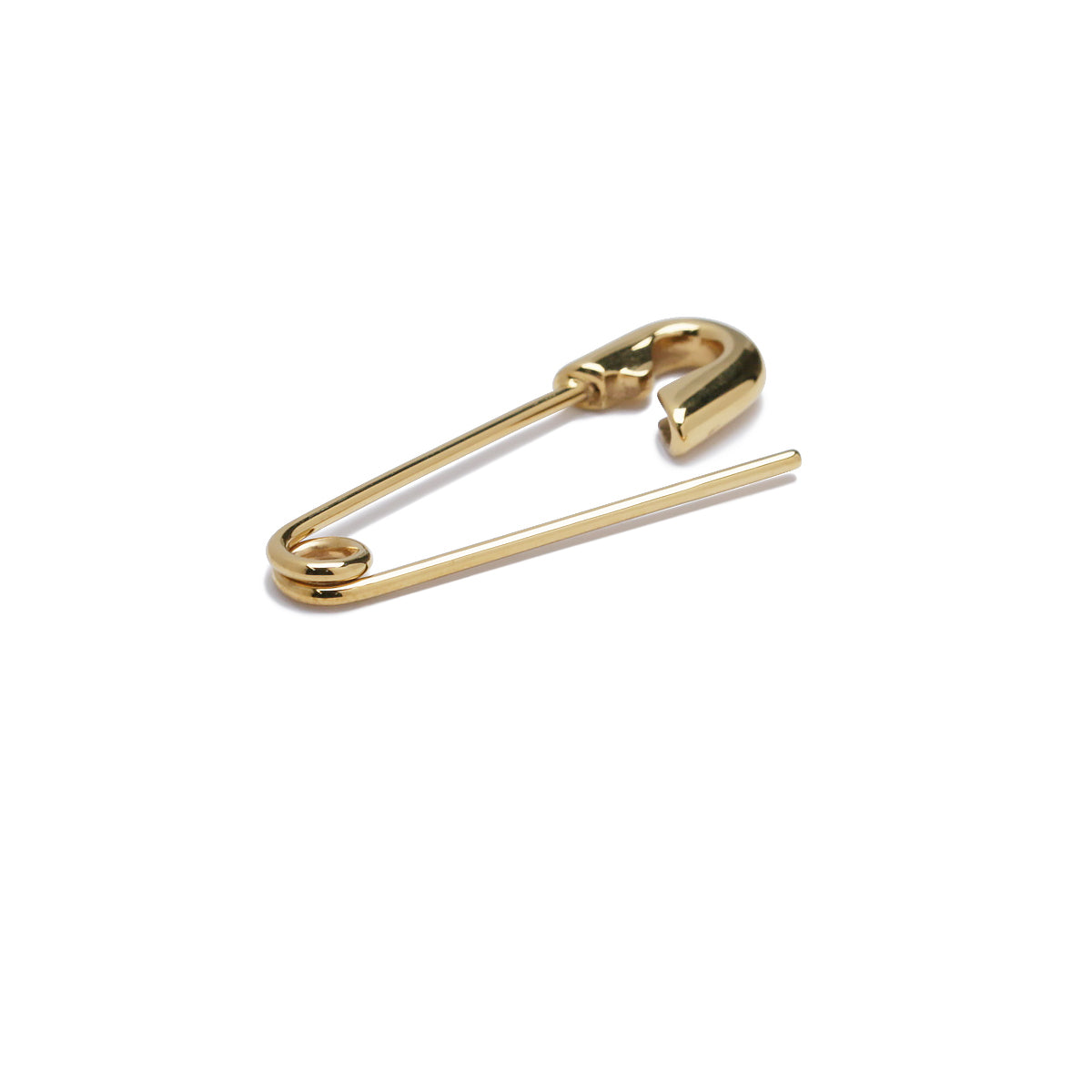 别针钻石耳环 M - 金色 / 单只