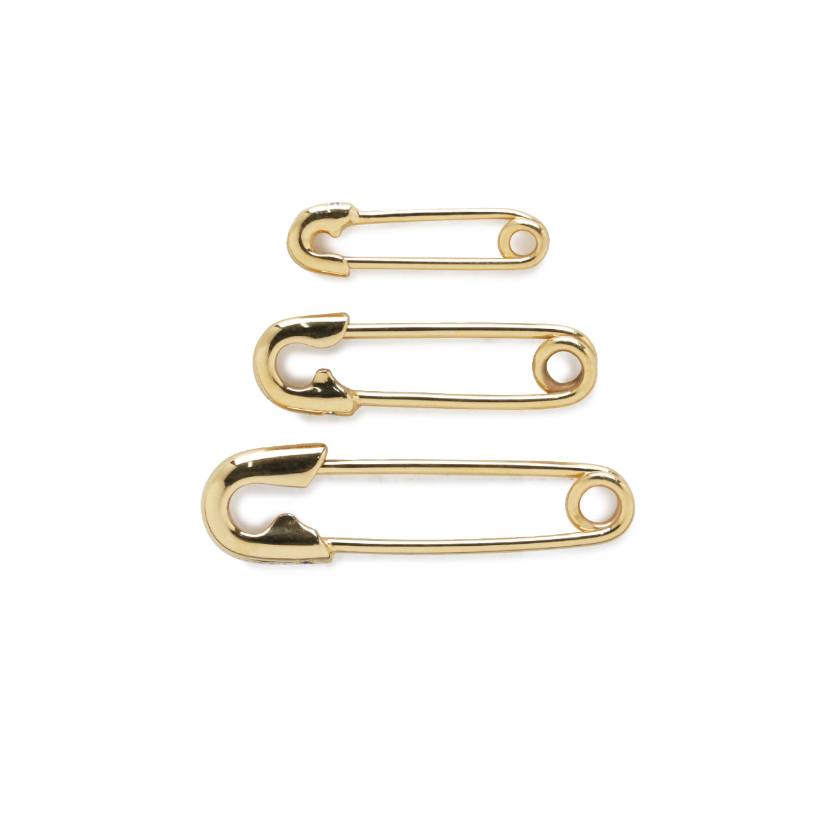 别针钻石耳环 M - 金色 / 单只