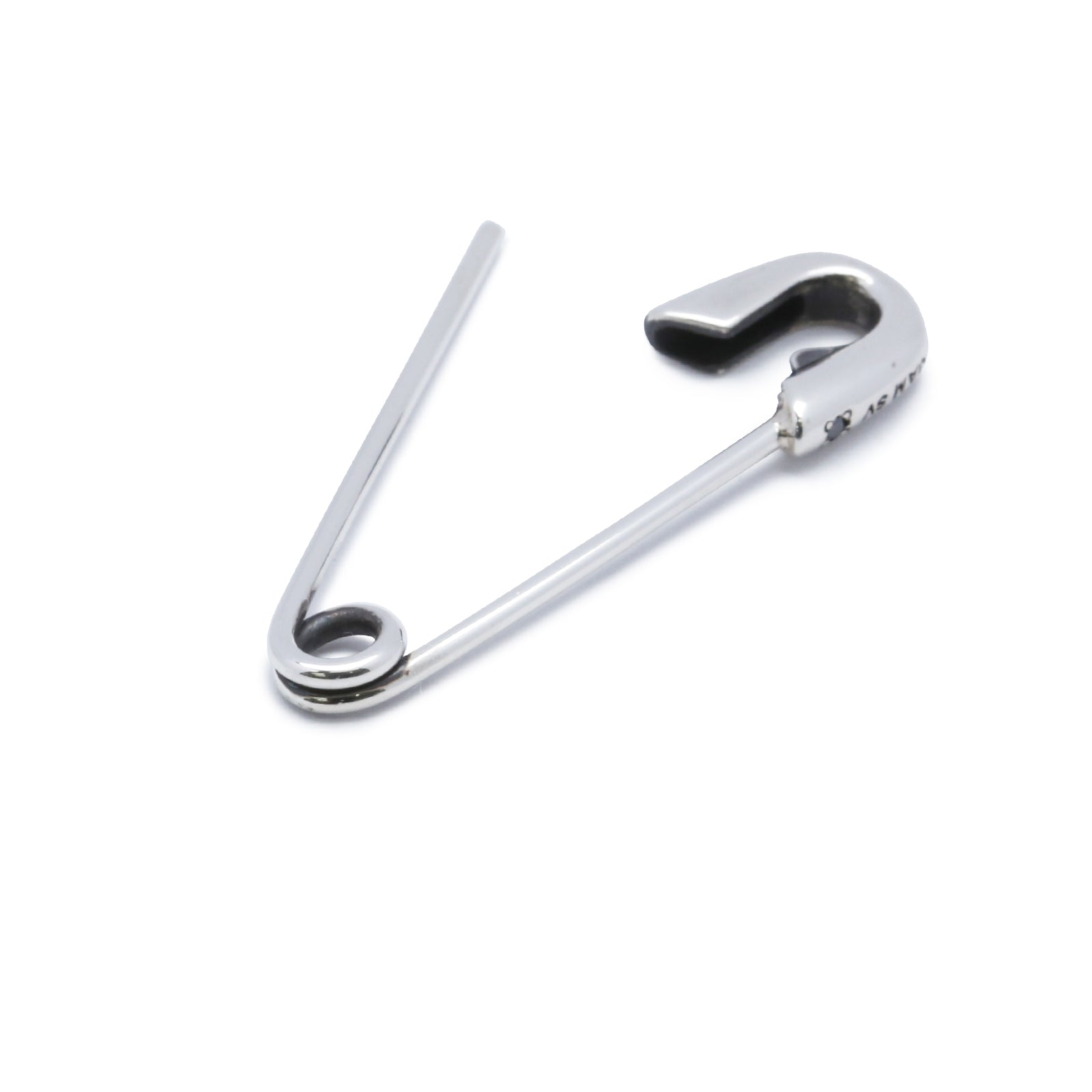 别针式钻石耳环 M - 银色（烟熏色）/ 单只