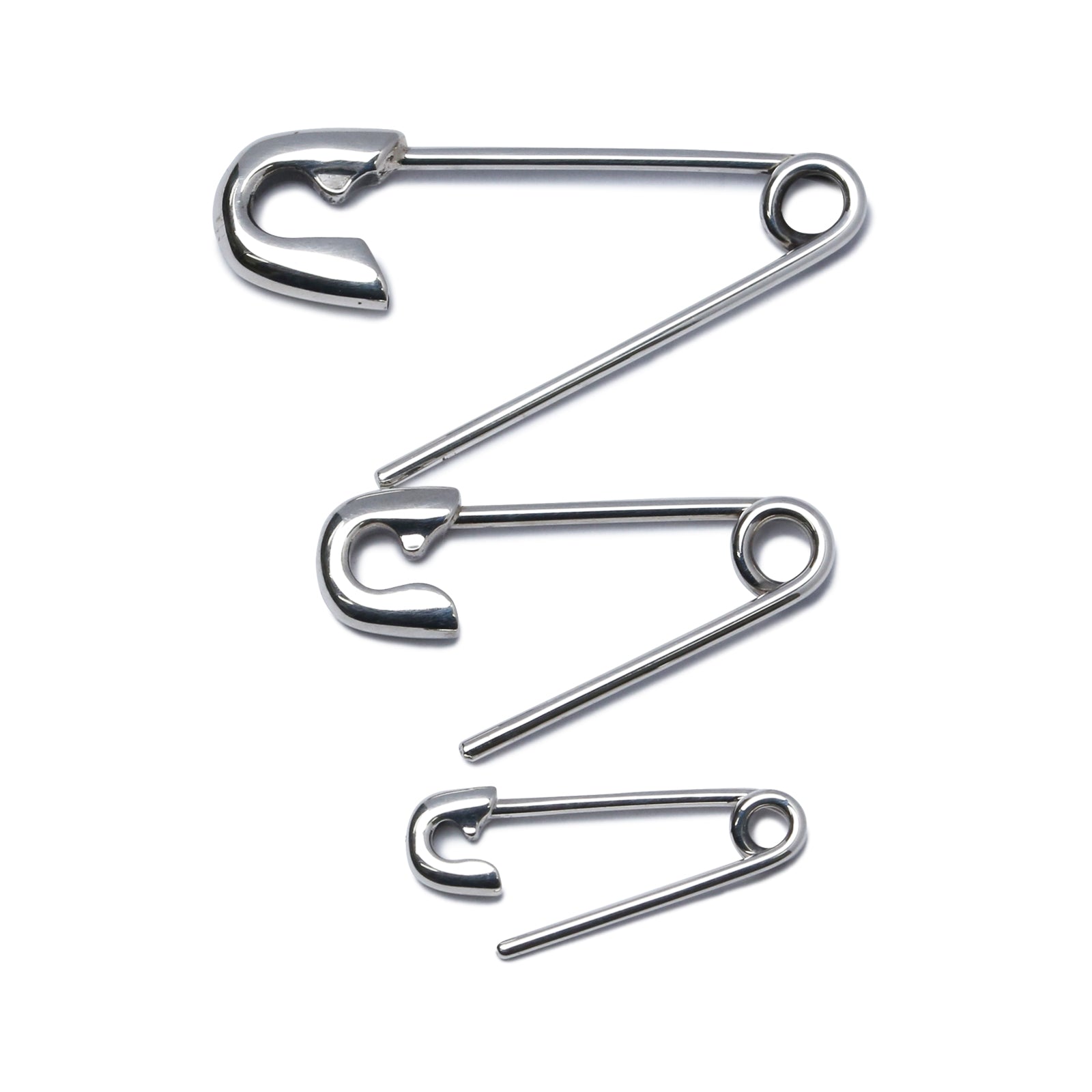 别针式钻石耳环 M - 银色（烟熏色）/ 单只