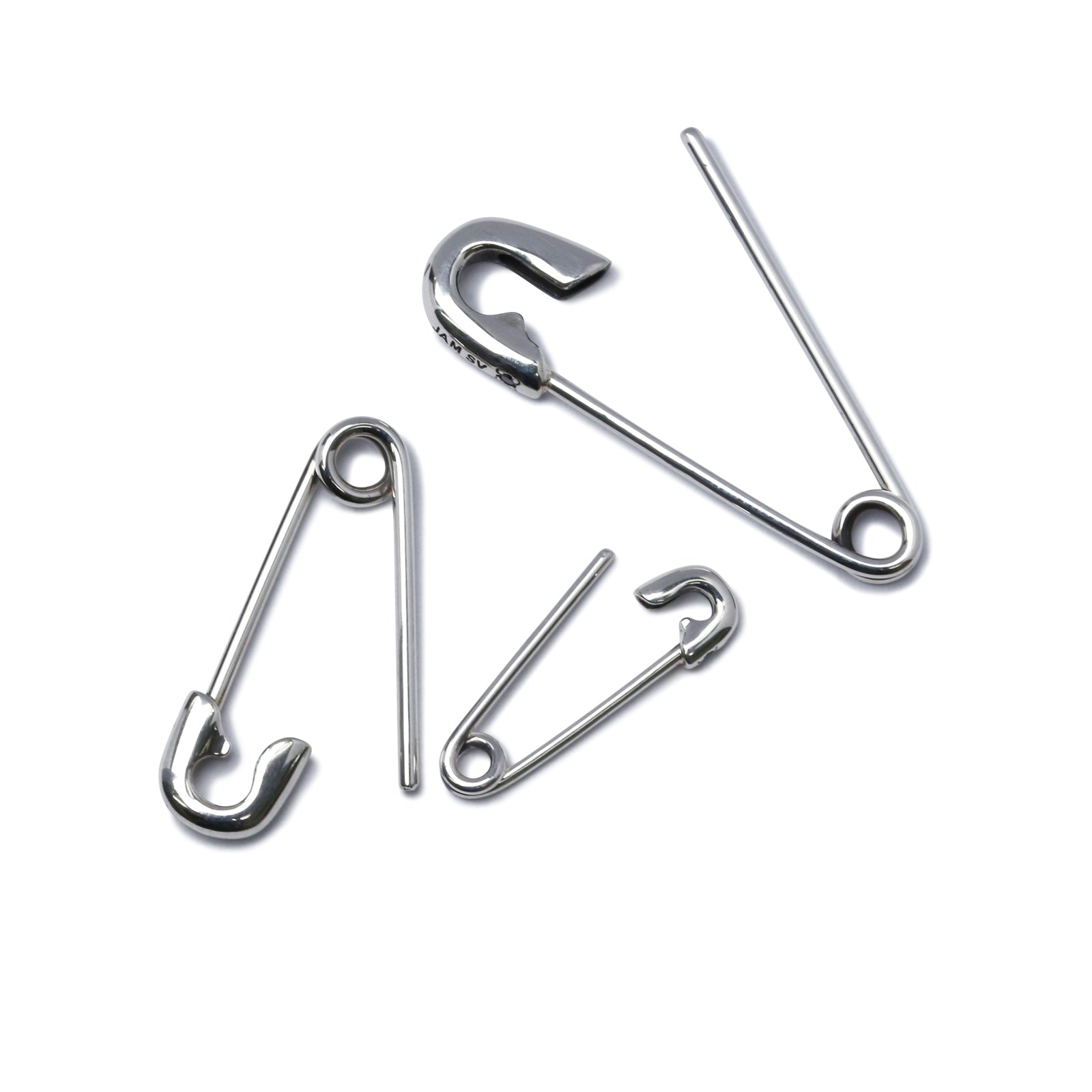 别针式钻石耳环 M - 银色（烟熏色）/ 单只