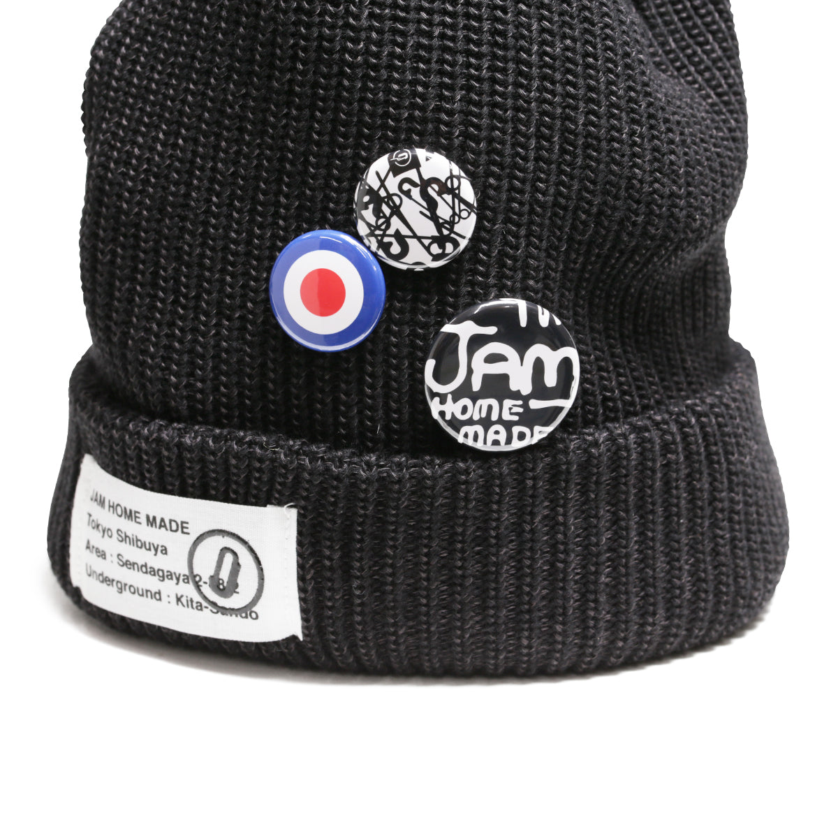 CA4LA JAM SHOP Knit Cap - Black - Badge Version