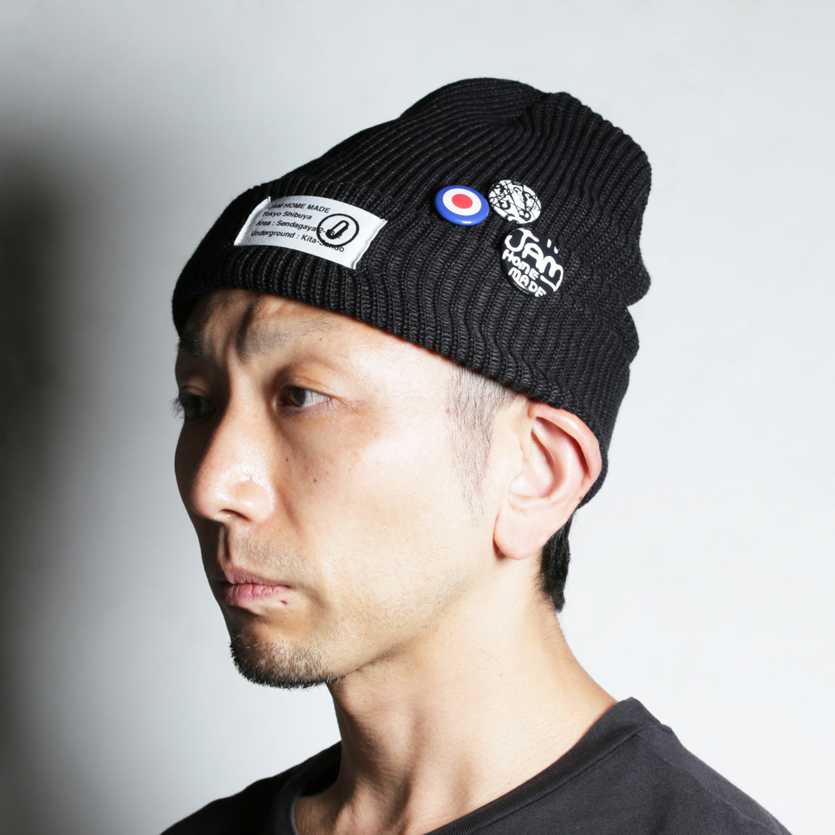 CA4LA JAM SHOP Knit Cap - Black - Badge Version