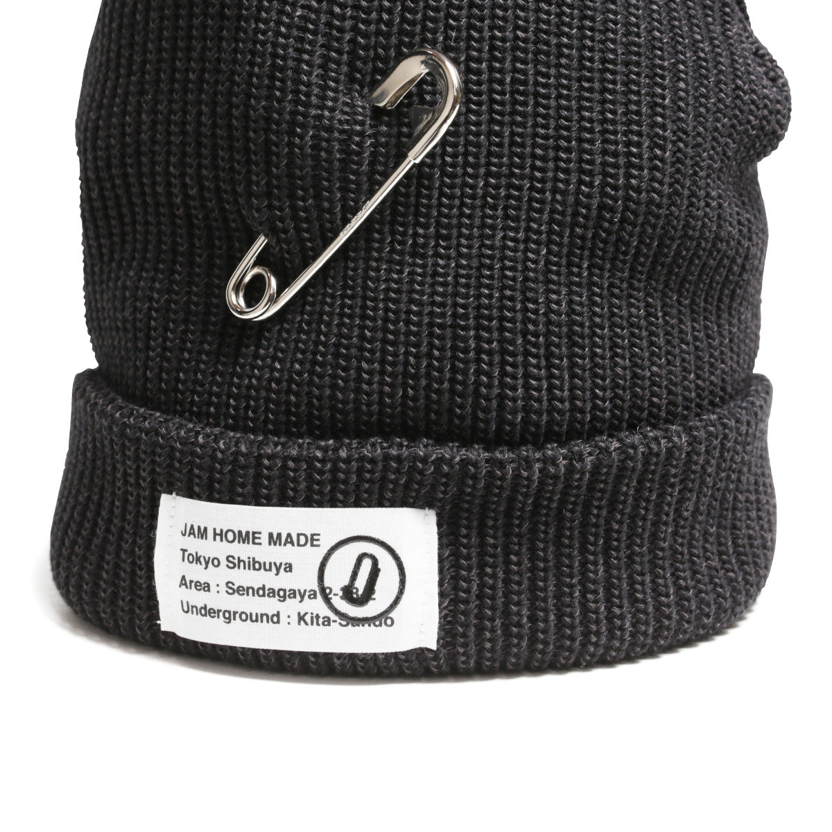 CA4LA Safety Pin JAM SHOP Knit Cap - Black