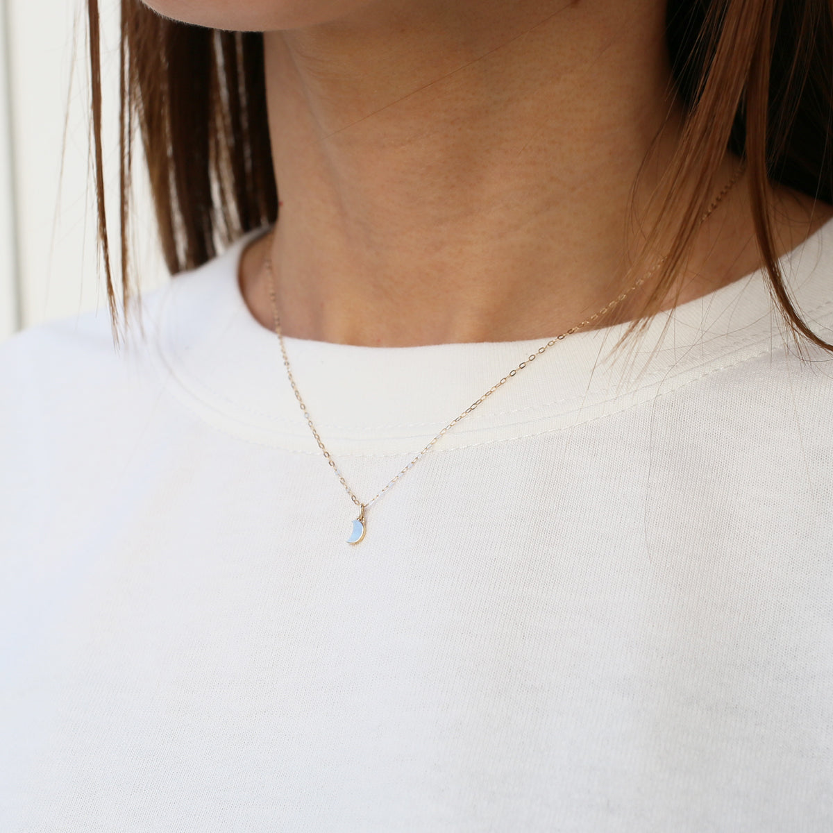 Techno City Tokyo Moon Necklace K10YG