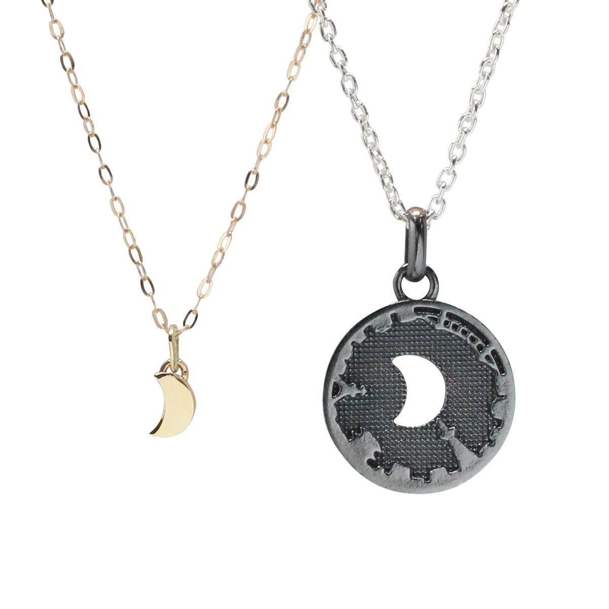 Techno City Tokyo Moon Necklace K10YG