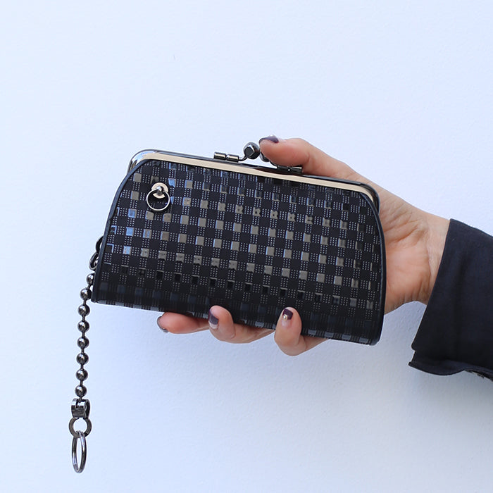 Inden - Inden-ya Bifold Wallet, Parent-Child Clasp Purse, Check Pattern