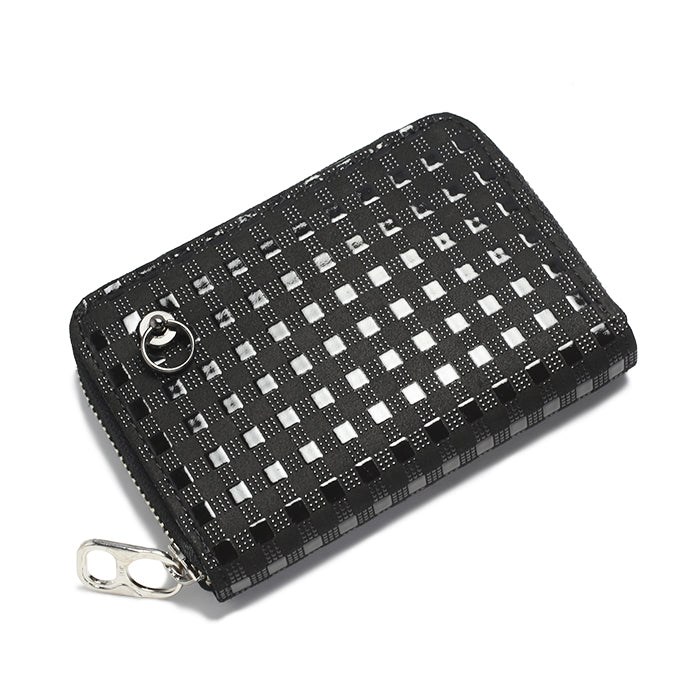 Inden - Indenya Round Zipper Tri-Fold Wallet, Check Pattern / Coin Purse/Mini Wallet