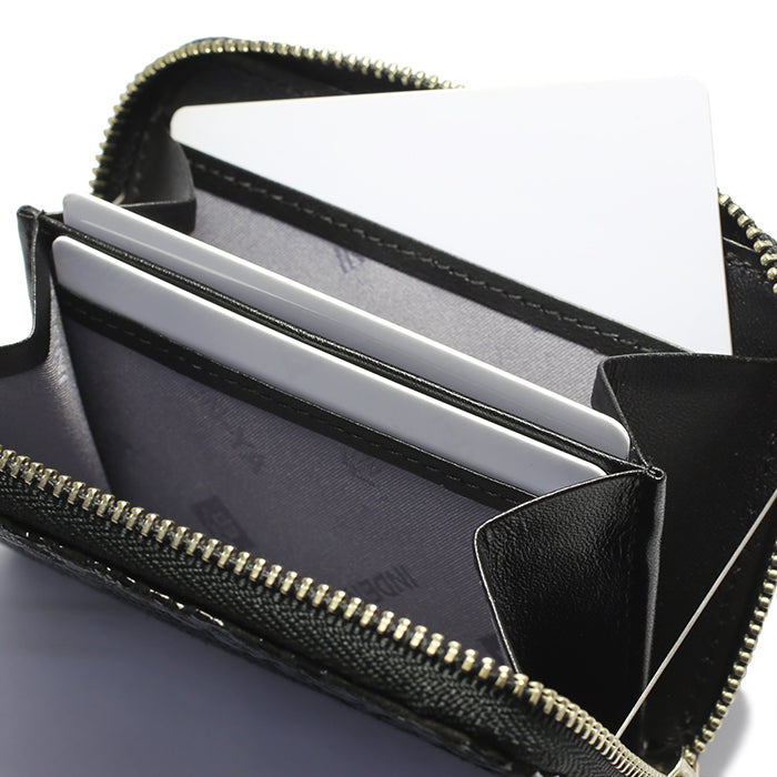 Inden - Indenya Round Zipper Tri-Fold Wallet, Dot Pattern / Coin Purse/Mini Wallet