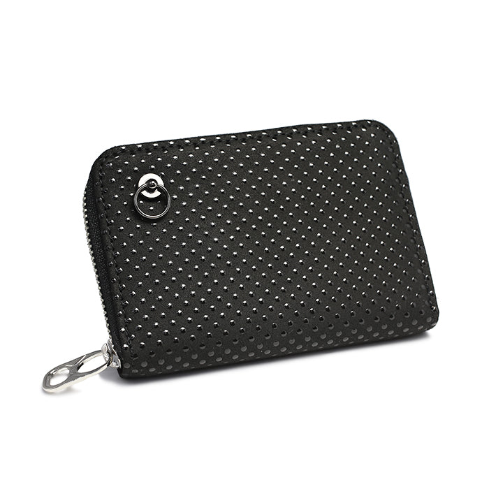 Inden - Indenya Round Zipper Tri-Fold Wallet, Dot Pattern / Coin Purse/Mini Wallet