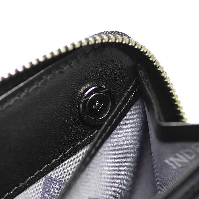 Inden - Indenya Round Zipper Tri-Fold Wallet, Dot Pattern / Coin Purse/Mini Wallet