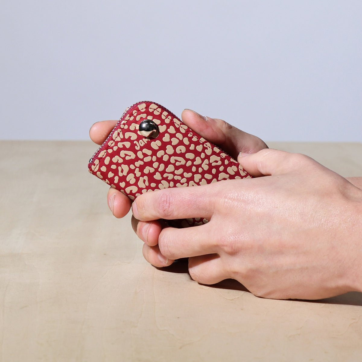 Inden - Indenya L-Type Zipper Coin Case RED×WHITE / Coin Purse/Mini Wallet