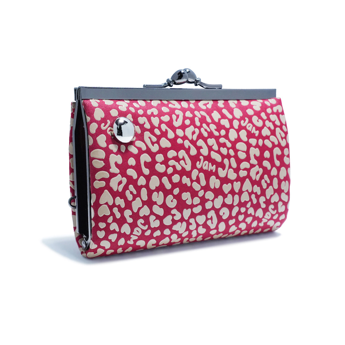 Inden - Indenya Clasp Purse Wallet RED×WHITE Leopard Print