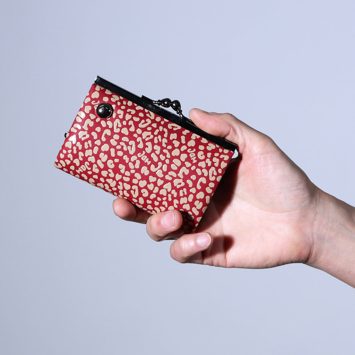 Inden - Indenya Clasp Purse Wallet RED×WHITE Leopard Print