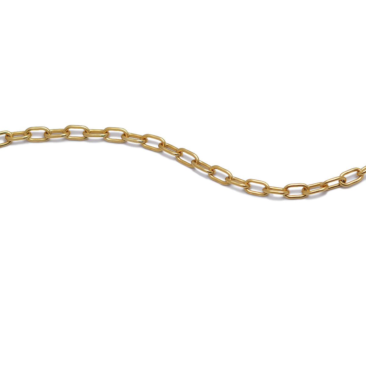 Safety Pin Long Azuki Chain Diamond Necklace XS - Gold