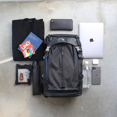 Ethical Leather & Eco Cordura Combination Backpack Rucksack 20L