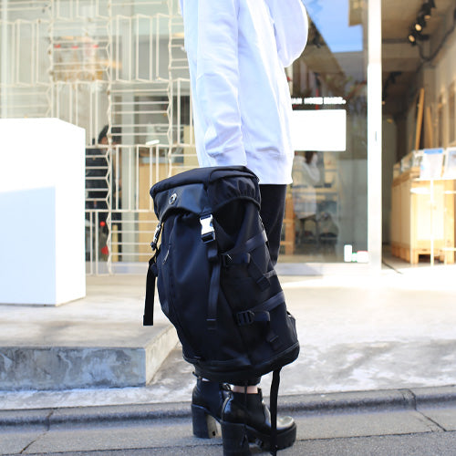 Ethical Leather & Eco Cordura Combination Backpack Rucksack 20L