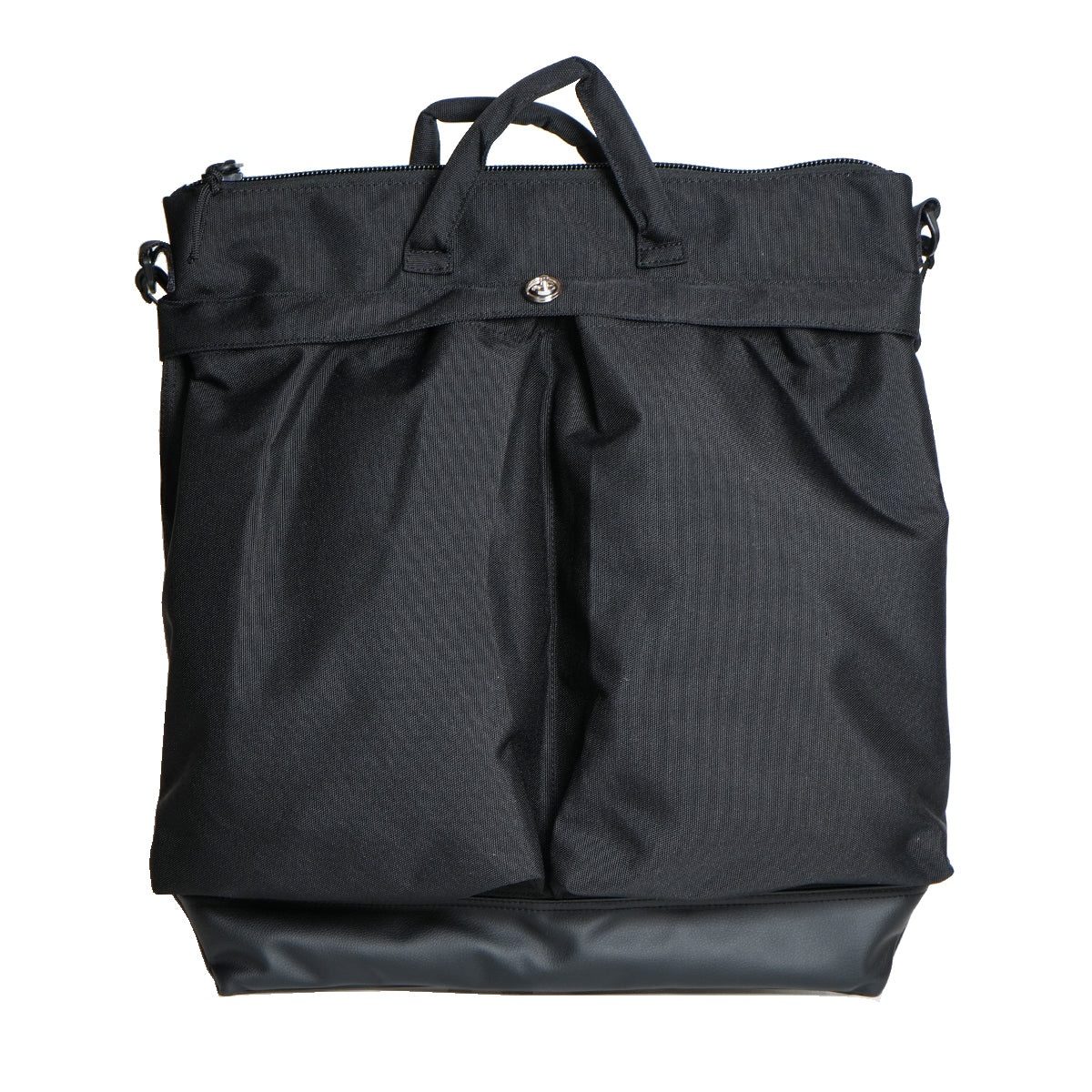 Ethical Leather & Eco Cordura Combination Helmet Bag Shoulder Bag Large Capacity Original/Made in Japan