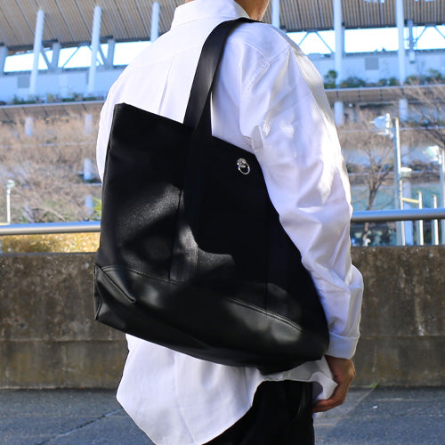 Ethical Leather & Eco Cordura Combination Tote Bag M Original/Made in Japan