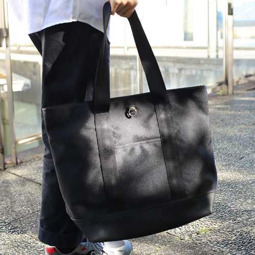Ethical Leather & Eco Cordura Combination Tote Bag M Original/Made in Japan