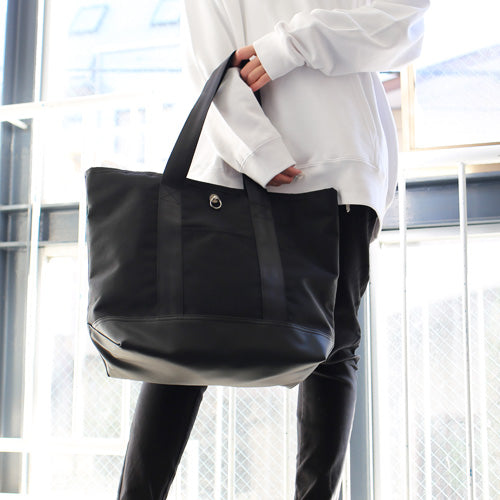 Ethical Leather & Eco Cordura Combination Tote Bag M Original/Made in Japan