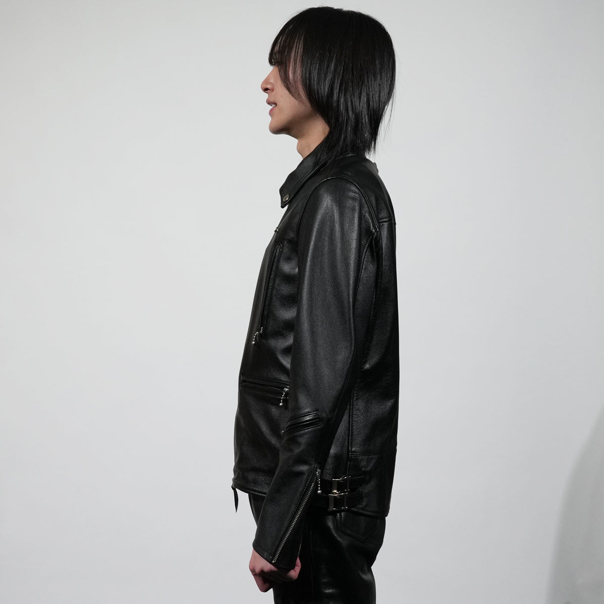 KADOTANI 皮革骑士夹克，双层部落