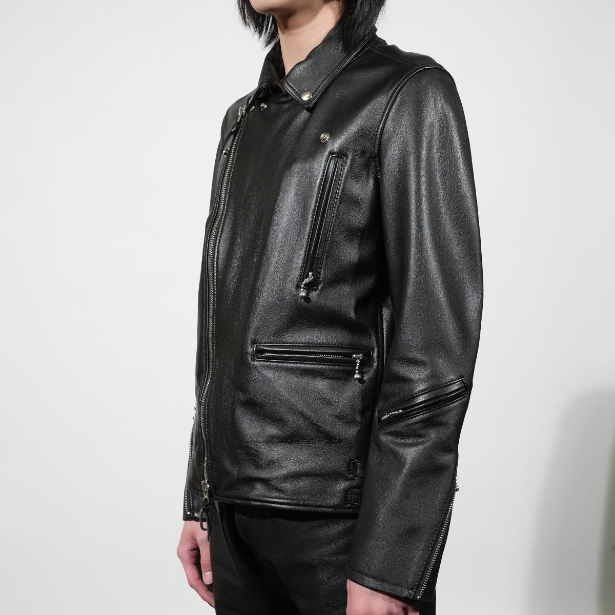 KADOTANI 皮革骑士夹克，双层部落