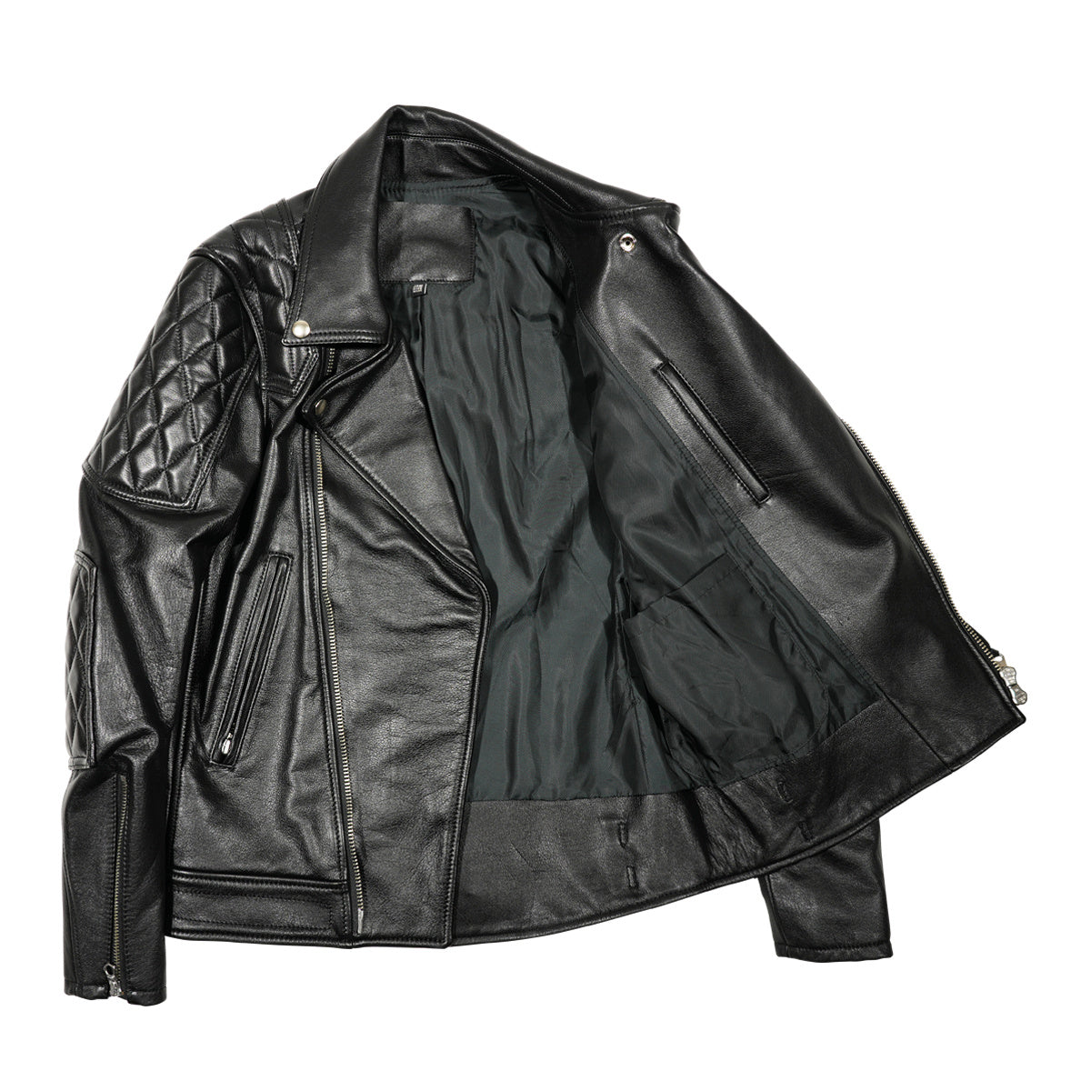KADOTANI 加垫皮革骑士夹克，双层部落