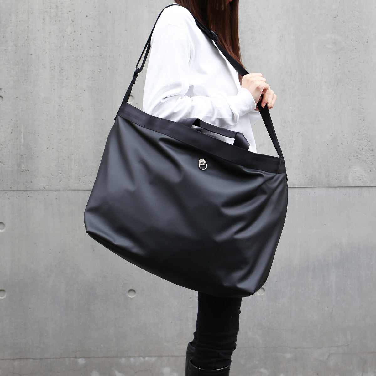 Ethical Leather 2-way Big Boston Bag & Shoulder Bag Original/Made in Japan