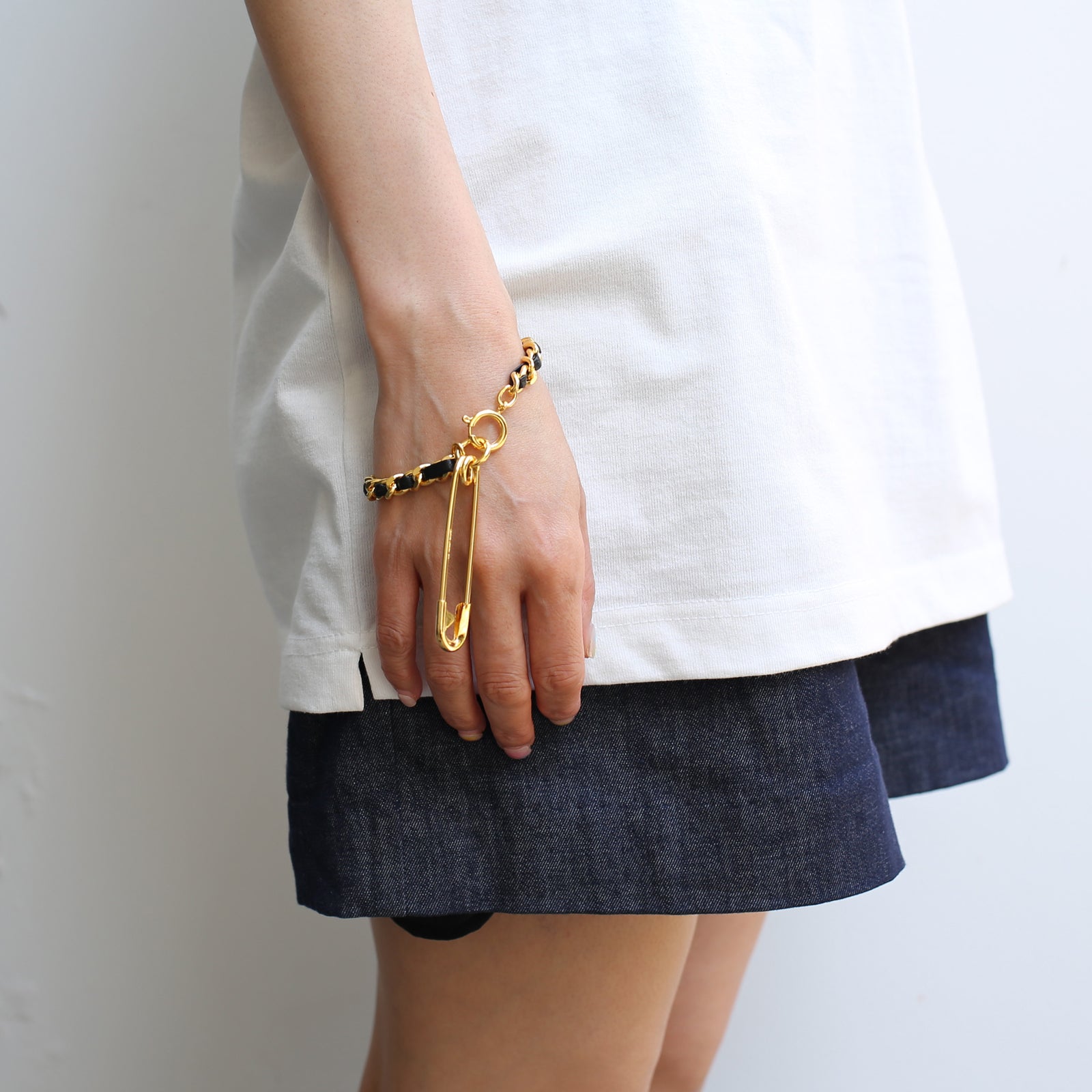 ToraTape Chain Bracelet & Anklet (Thick / Gold & Black)