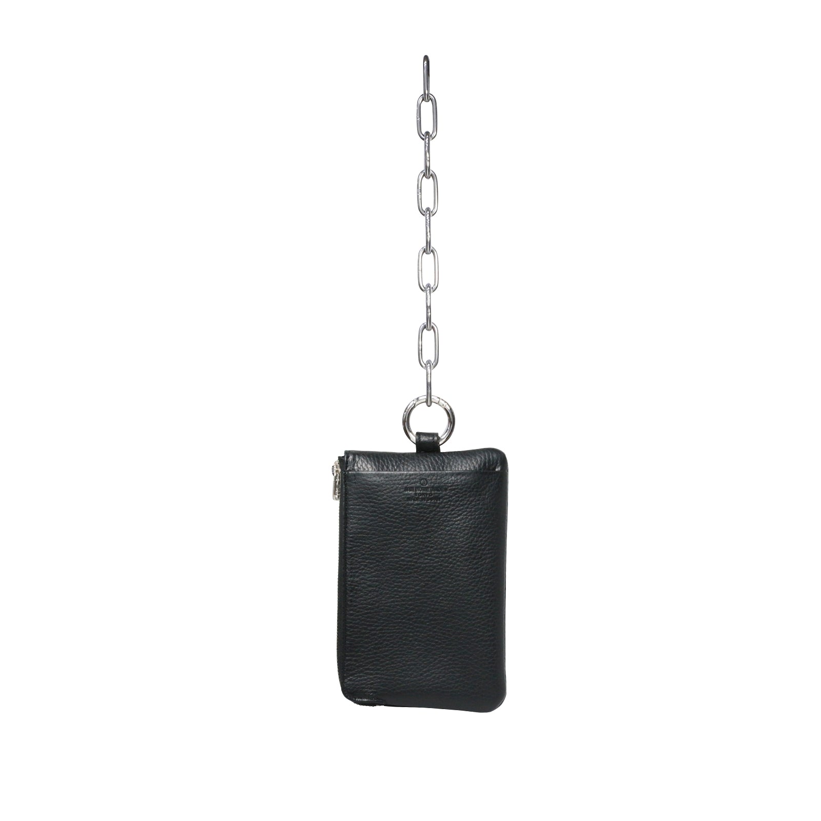 Hands-Free L-Shaped Zip Pouch / Long Wallet Scotchgard Leather with Chain
