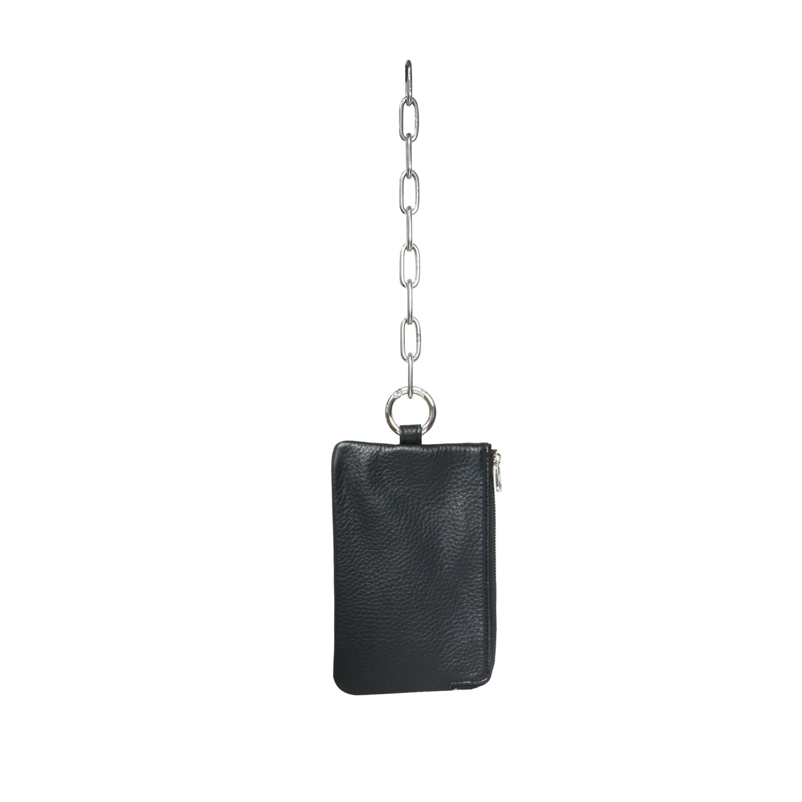 Hands-Free L-Shaped Zip Pouch / Long Wallet Scotchgard Leather with Chain