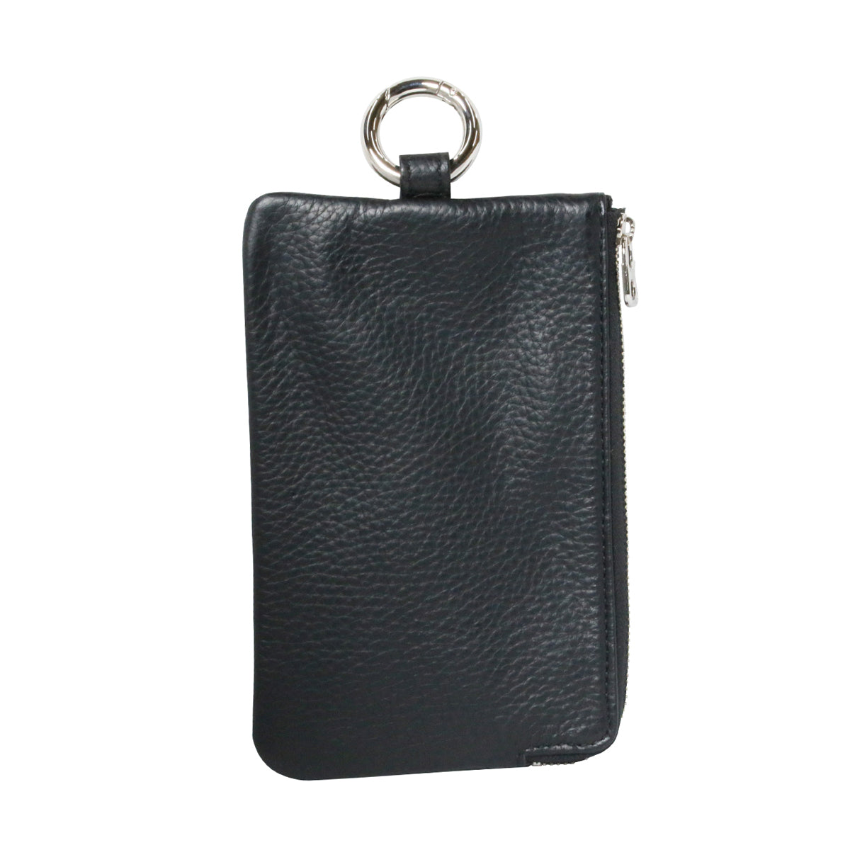 Hands-Free L-Shaped Zip Pouch / Long Wallet Scotchgard Leather with Chain