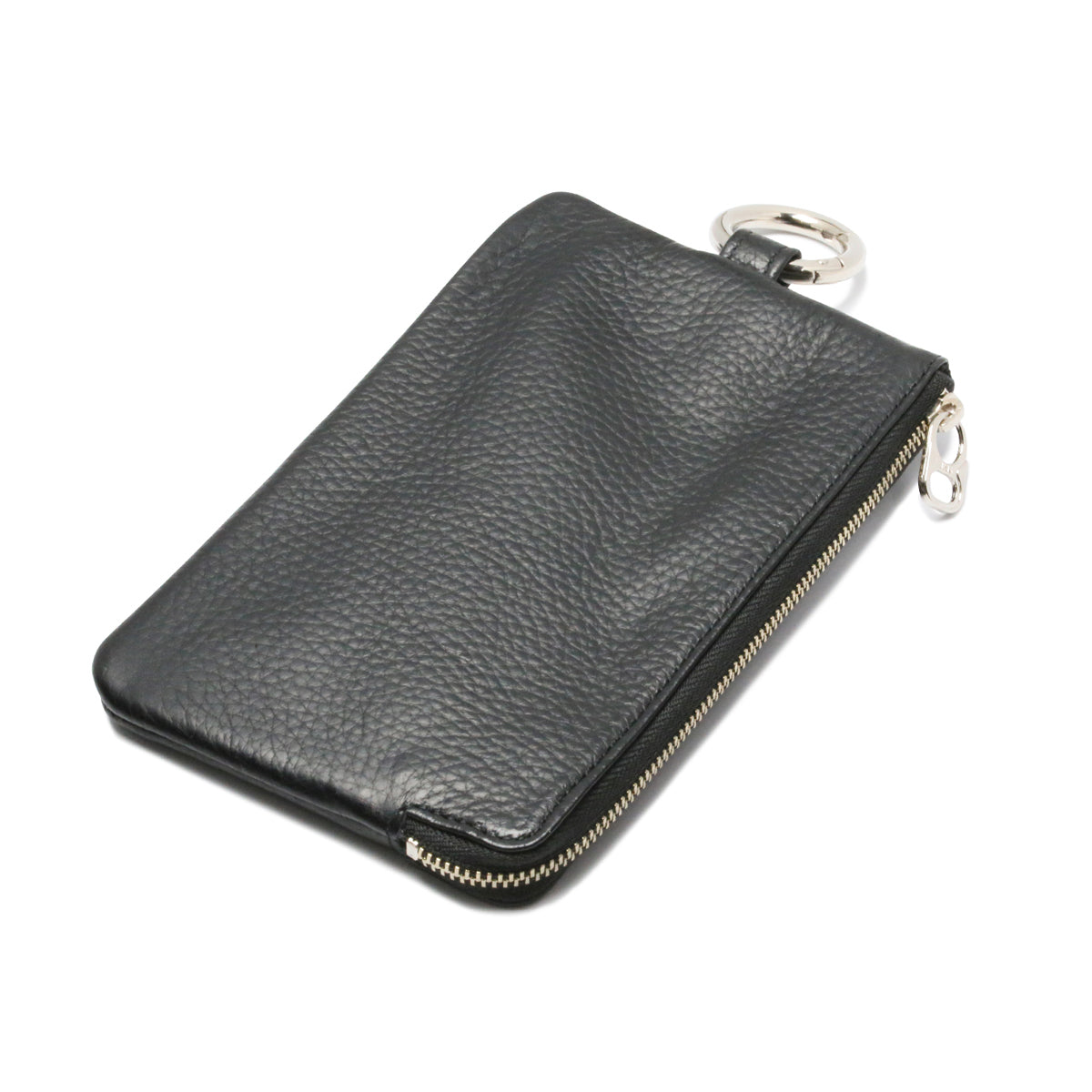 Hands-Free L-Shaped Zip Pouch / Long Wallet Scotchgard Leather with Chain