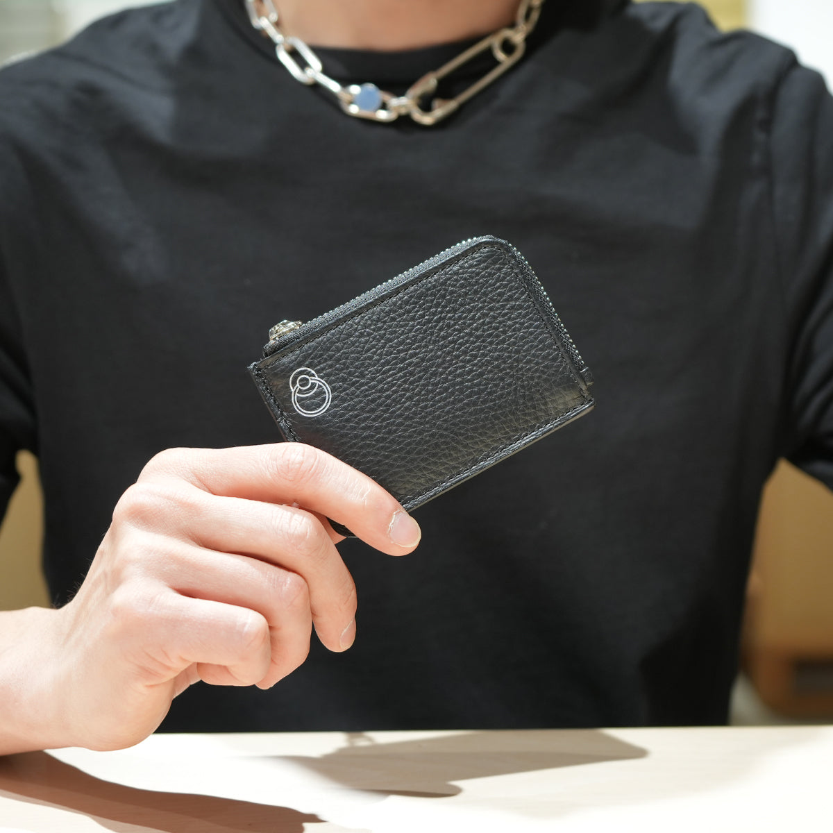 4NK trick mini Zip Coin Wallet - Cashless/L-Shaped Coin & Key Case/Eyelet Print