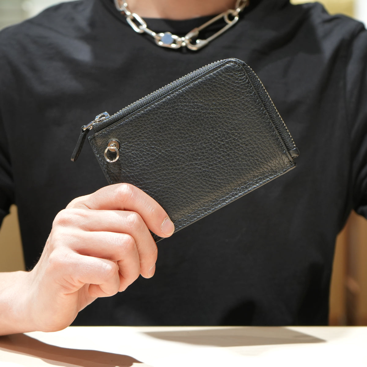 4NK Trick Mini Zip Multi Wallet Cashless Wallet / L-Shaped Zipper / Bifold / Eyelet