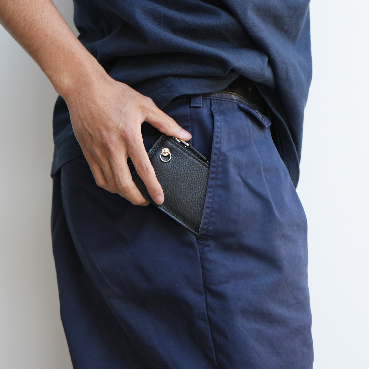 4NK Trick Mini Zip Coin Wallet Cashless Wallet / L-Shaped Coin & Key Case / Eyelet