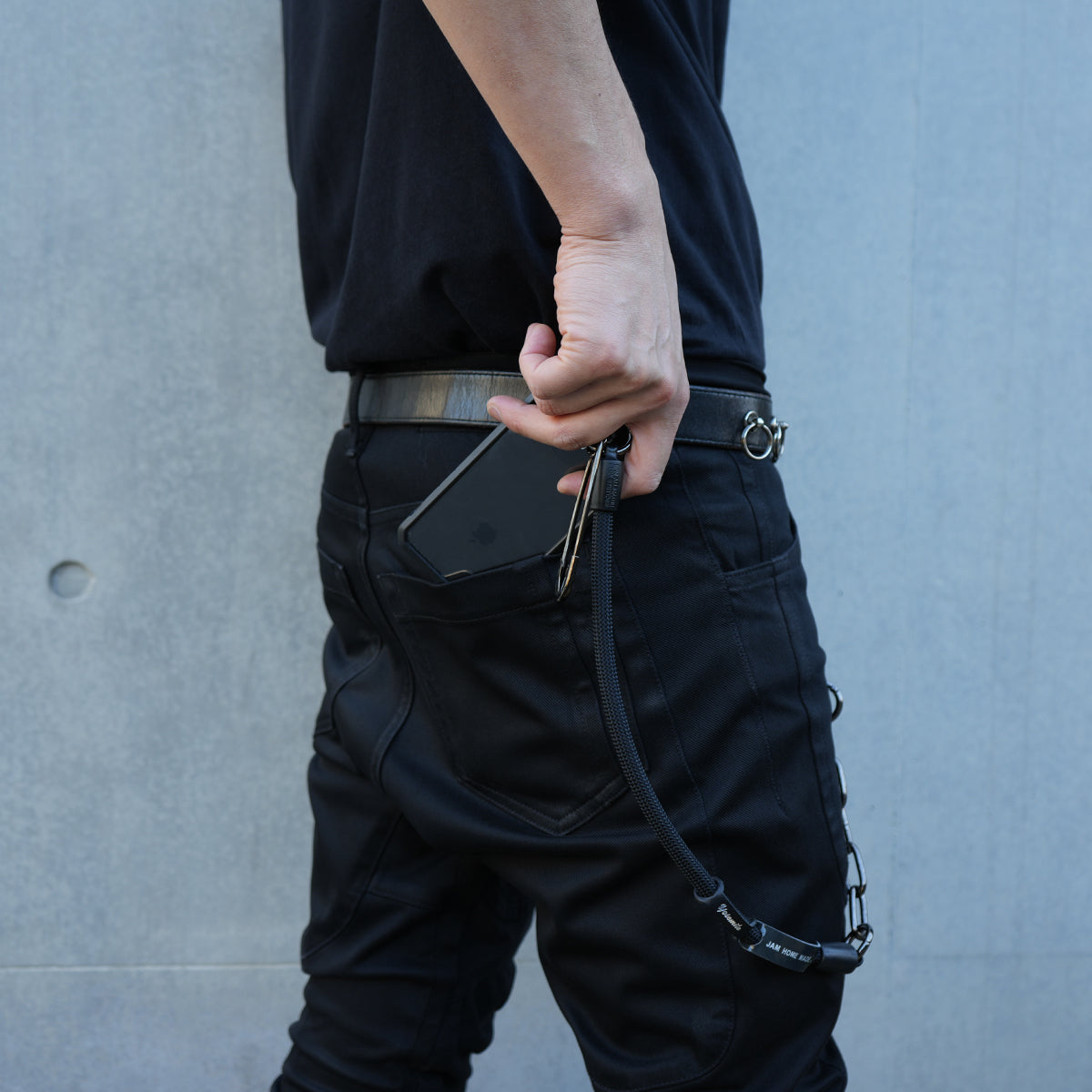 YOSEMITE - Yosemite Strap 4NK Multi Cord Chain Smartphone Shoulder & Wallet Chain Short - Black