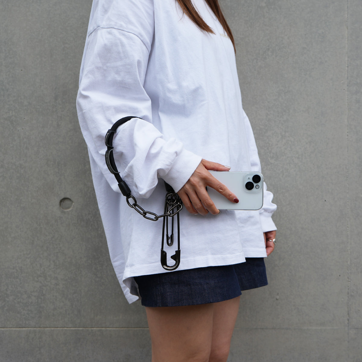 YOSEMITE - Yosemite Strap 4NK Multi Cord Chain Smartphone Shoulder & Wallet Chain Short - Black