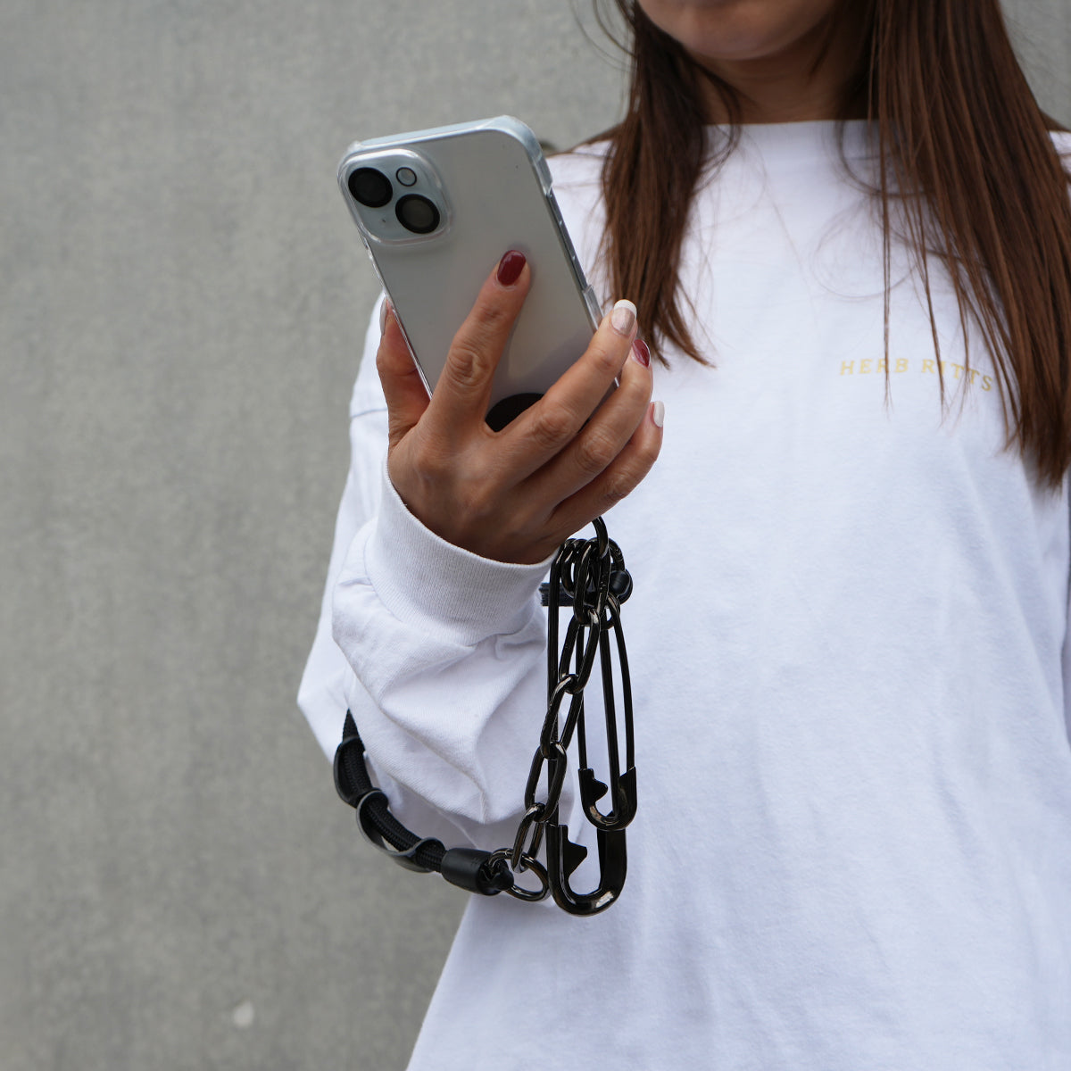 YOSEMITE - Yosemite Strap 4NK Multi Cord Chain Smartphone Shoulder & Wallet Chain Short - Black