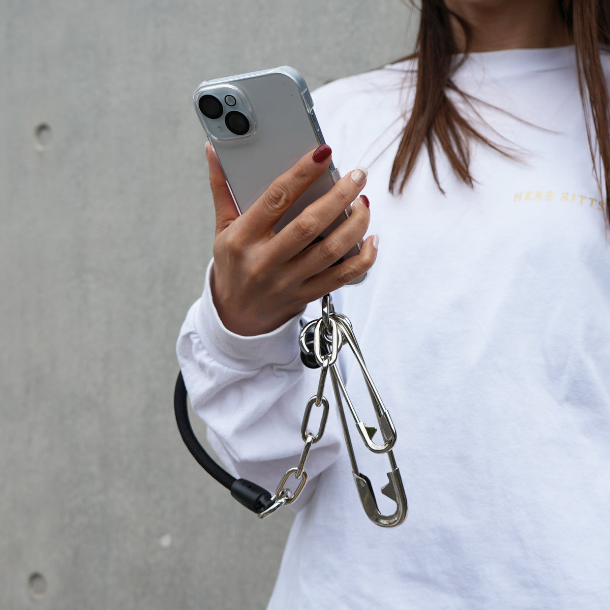 YOSEMITE - Yosemite Strap 4NK Multi Cord Chain Smartphone Shoulder & Wallet Chain Short - Silver