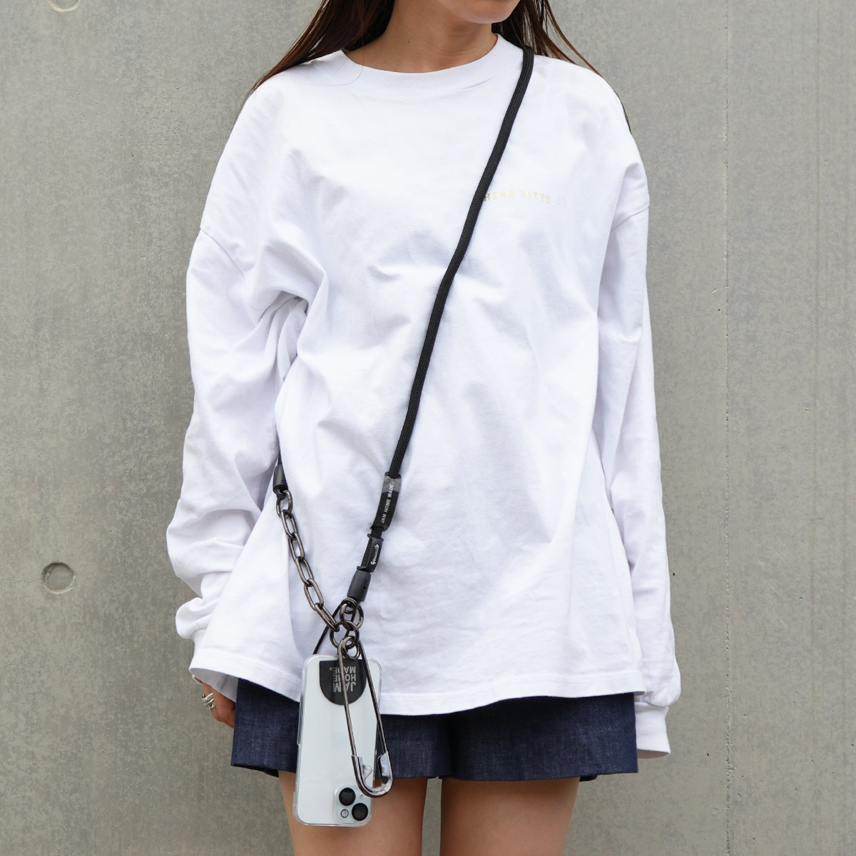 YOSEMITE - Yosemite Strap 4NK Multi Cord Chain Smartphone Shoulder & Wallet Chain Long - Black