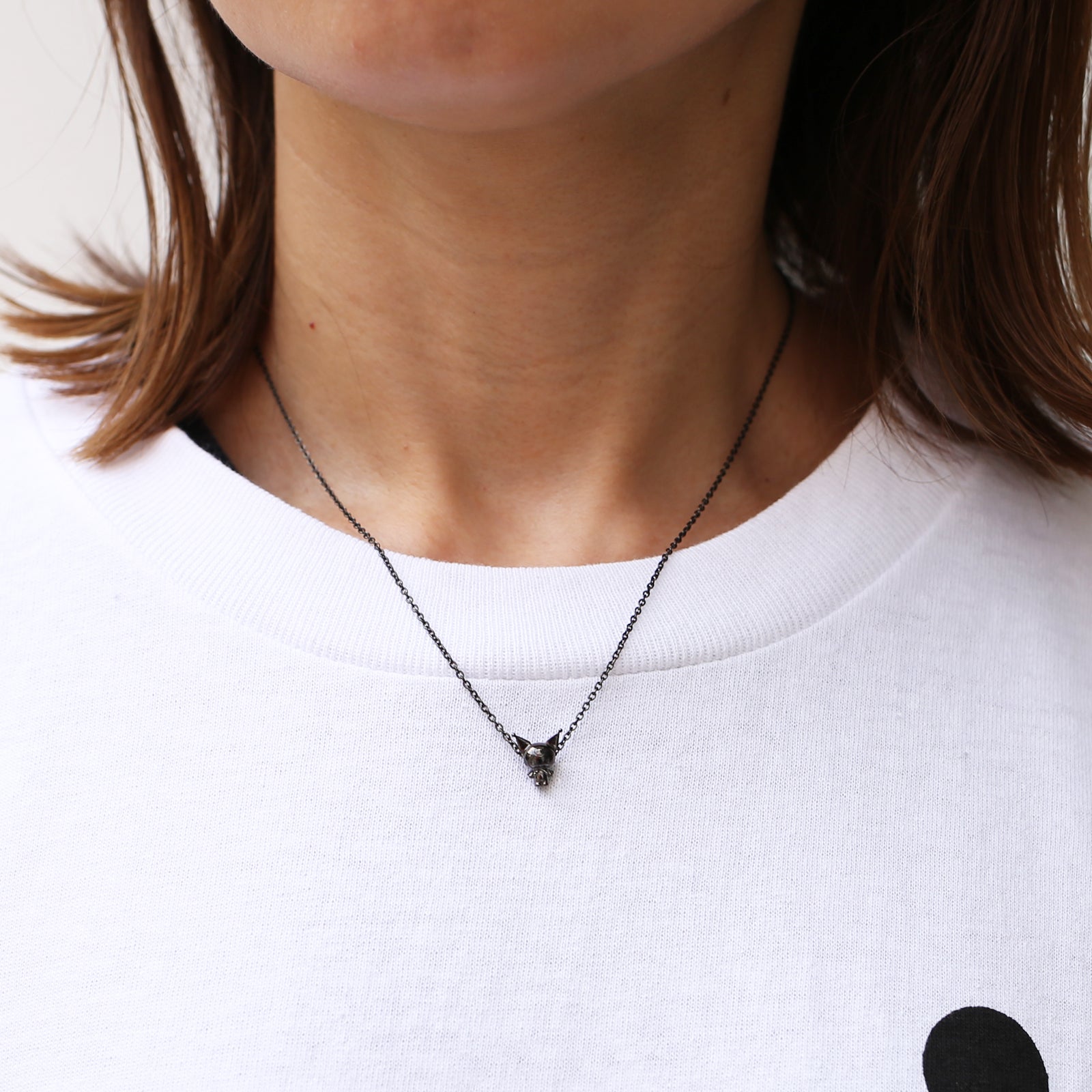 Kuromi Clover Necklace - Black