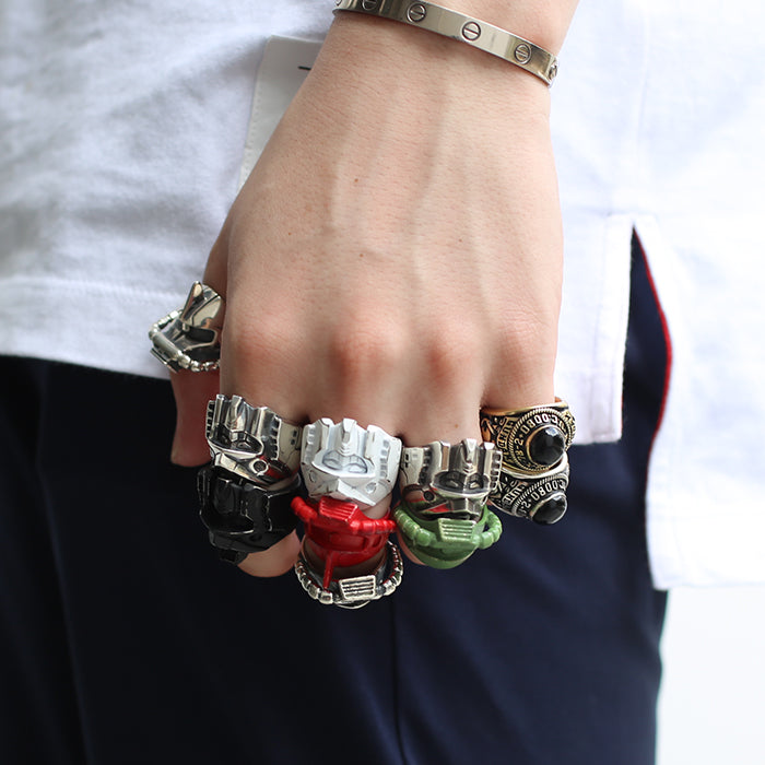 【希少】ZAKU-Ⅱ FACE RING Mobile Suit Gundam Mass Production Type Zaku Face Ring -SILVER