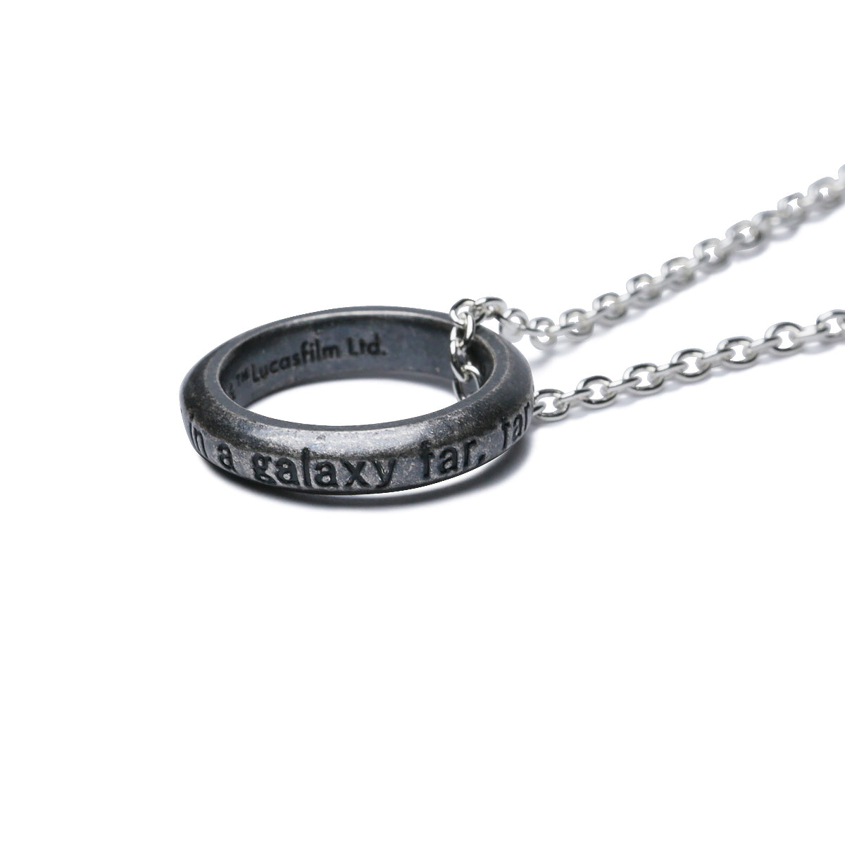 Star Wars™ Introduction Message Necklace - Smoked Silver