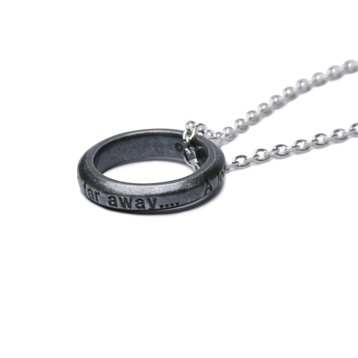 Star Wars™ Introduction Message Necklace - Smoked Silver