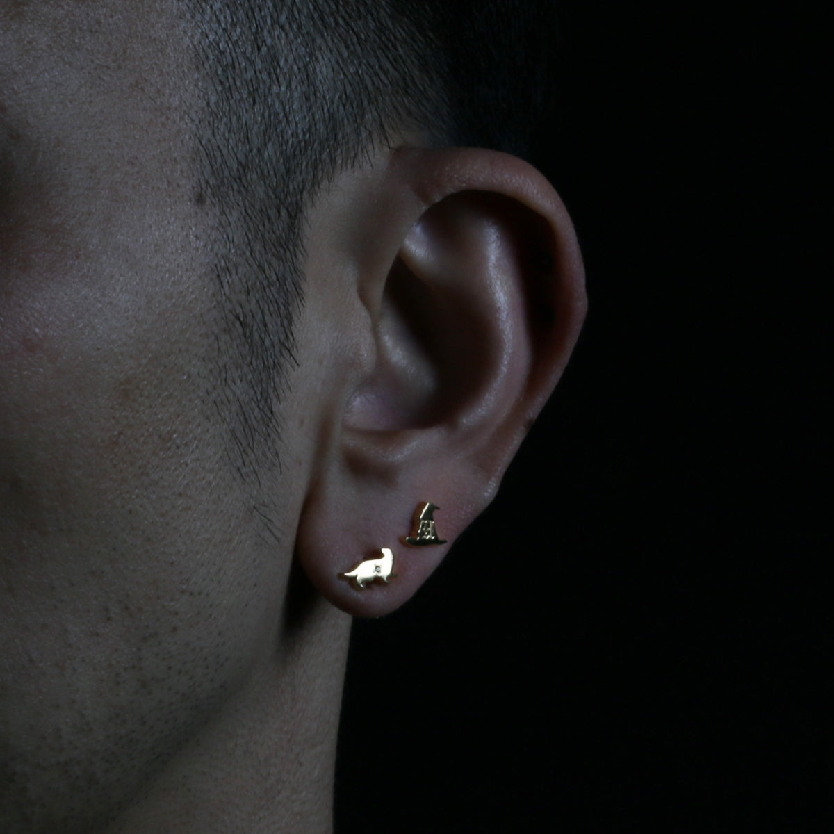 哈利波特與魔法石分院帽耳環 - 赫夫帕夫（雙耳）