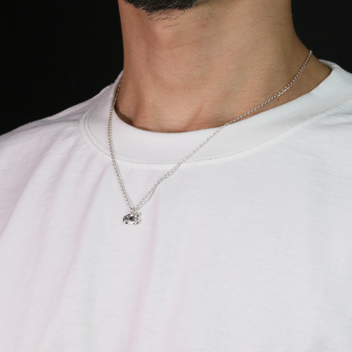 Snow White Prince's Hat Necklace Silver